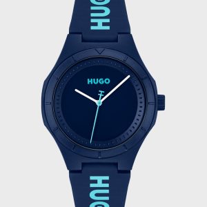 HUGO BOSS MATTE-BLUE WATCH WITH BRANDED SILICONE STRAP